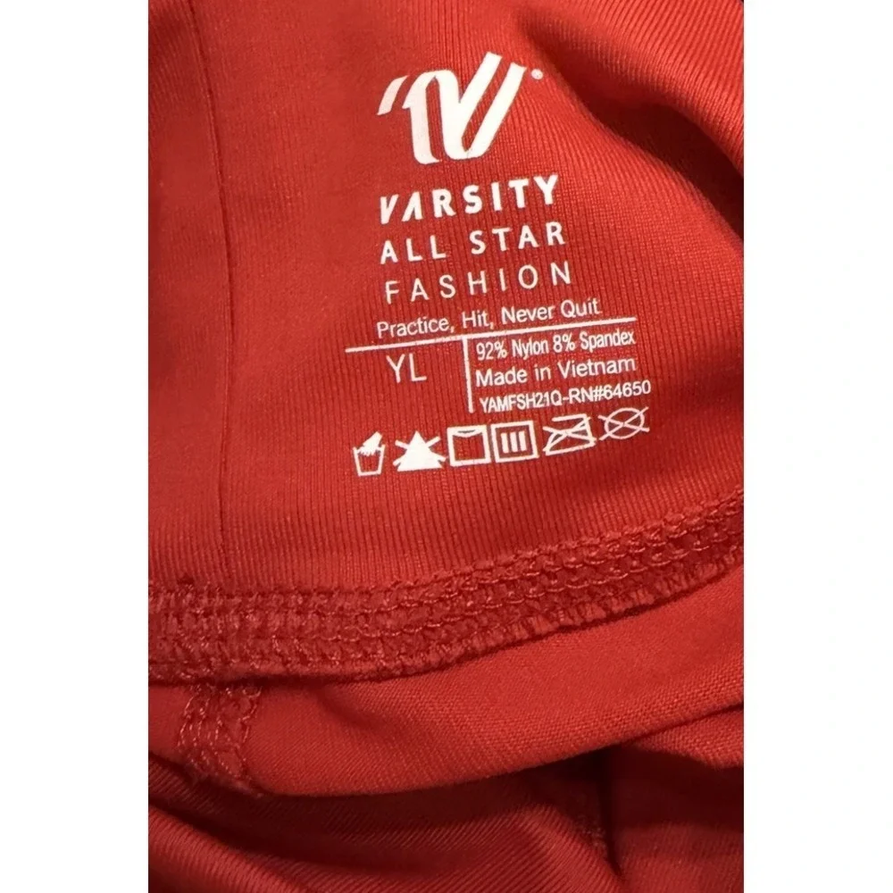 Varsity All Star Red Cheerleading Shorts Youth Large Embellished Tumble Active‎